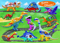 Dinosaures en folie sur la route aventure